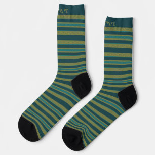 Calcetines Rayas verdes amarillas oscuras claras personalizab