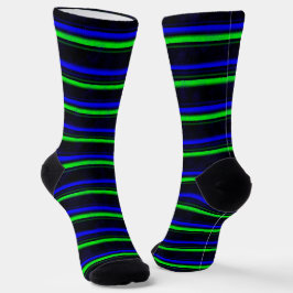 Calcetines Rayas verdes de color azul negro