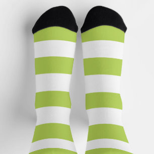 Calcetines Rayas verdes, rayas blancas, patrón rayado