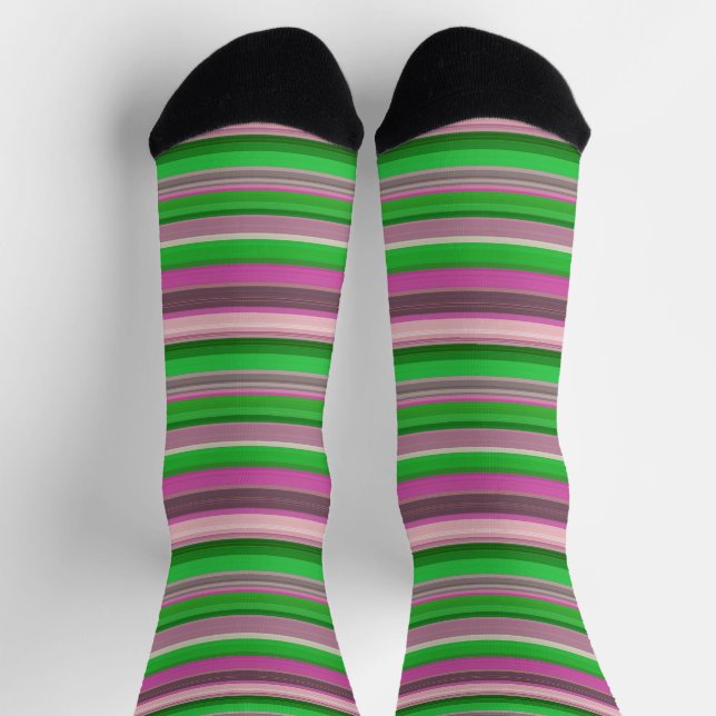 Calcetines Rayas verdes violetas (Arriba)