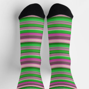 Calcetines Rayas verdes violetas lindas