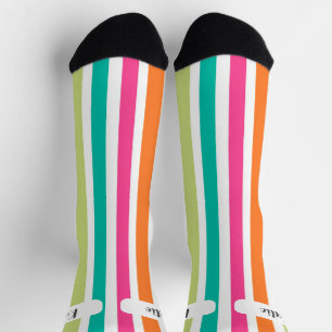 Calcetines Rayas verticales arcoiris coloreadas retro multico