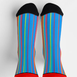 Calcetines Rayas verticales geométricas arriba rojo