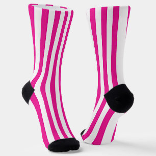 Calcetines Rayas verticales minimalistas de color rosa calien