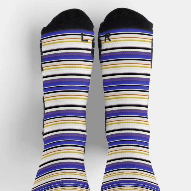 Calcetines Rayas violetas blancas lindas (Arriba)