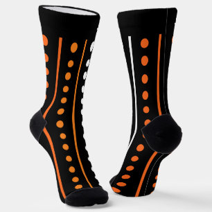 Calcetines Rayas y Lunares Naranja y Negro Halloween