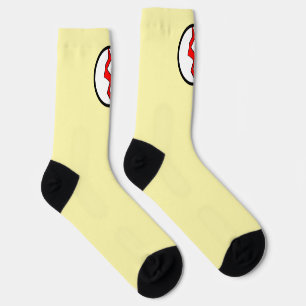 Calcetines Rayo Relámpago Rojo Superhéroe Halloween Crema