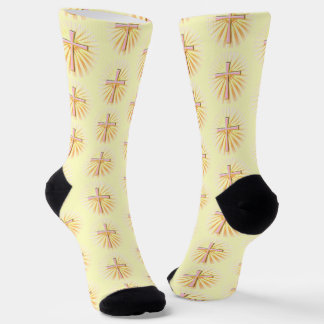 Calcetines Rayos de luz de la cruz religiosa