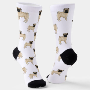 Calcetines Raza de perro Pug cervato Diseño de fregonas Patró