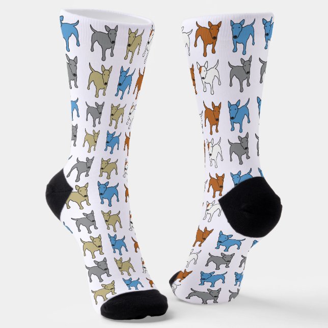 Calcetines Raza mixta de Rainbow Bull Terrier Doggy Perro Arc (Angular)
