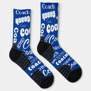 Calcetines Real Blue White Personalizado Coach Gigante Nombre