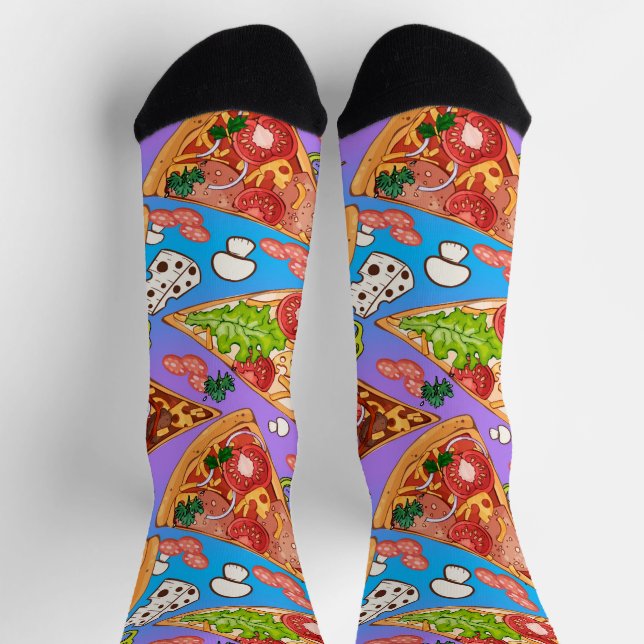 Calcetines Rebanadas de pizza divertidas (Arriba)