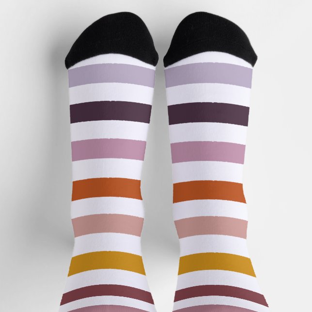 Calcetines Recorridos de eco a rayas de zócalos sostenibles - (Arriba)