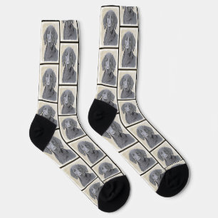 Calcetines Recuperador de capa plana pinta arte de perro Masc