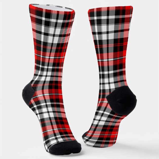 Calcetines Red Black White Plaid Tartan Pattern Design  (Subido por el creador)