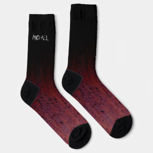 Calcetines Red Brown Black Ombre Rust Metalizado Nombre perso