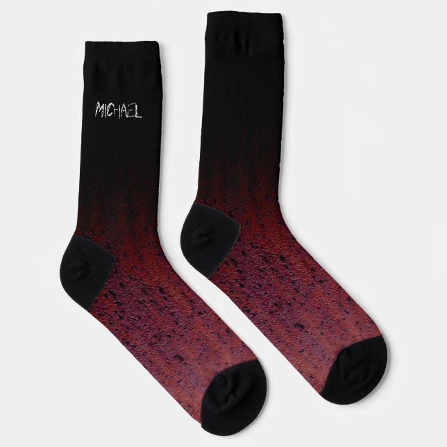Calcetines Red Brown Black Ombre Rust Metalizado Nombre perso (Derecha)