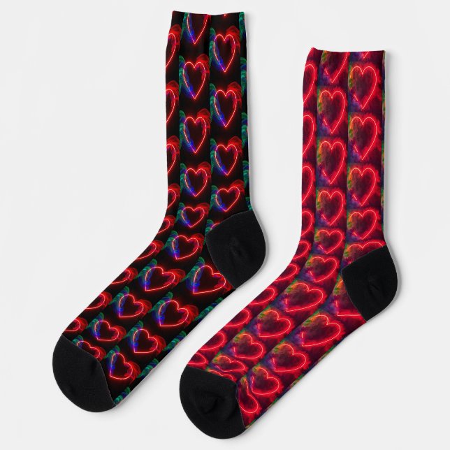 Calcetines Red Hot Burning Hearts on Valentine's Mismatched (Izquierda)