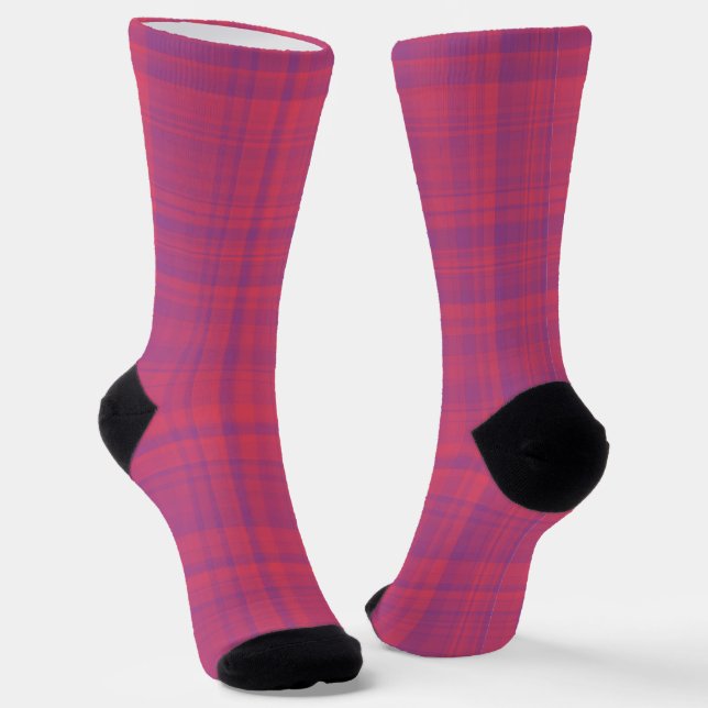 Calcetines Red Purple Plaid Pattern (Angular)
