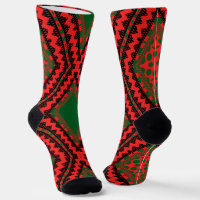 Red Socks Afro Pop Kente