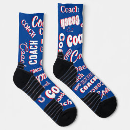 Calcetines Red White Blue Personalizado Coach Gigante Nombre 
