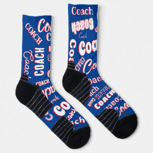 Calcetines Red White Blue Personalizado Coach Gigante Nombre