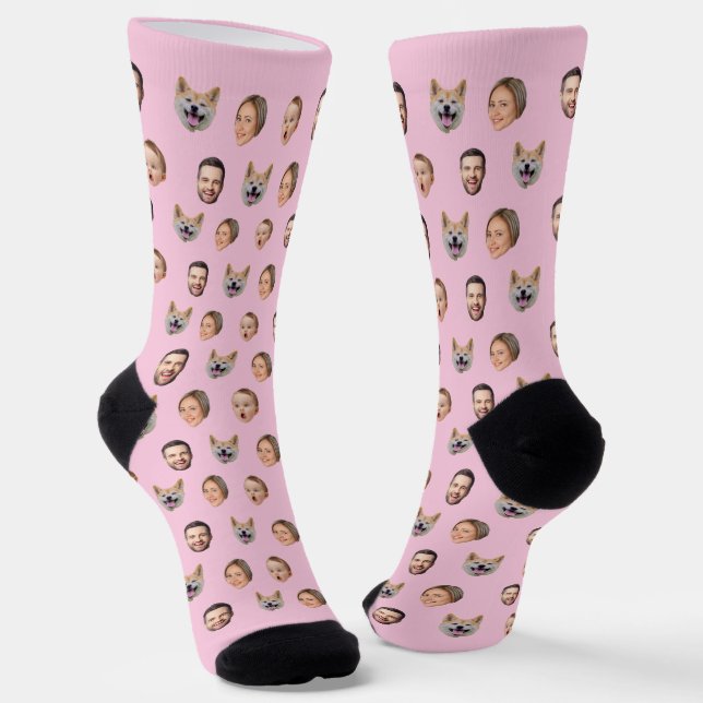 Calcetines Regalo de familia de fotos de cara de personalizad (Angular)