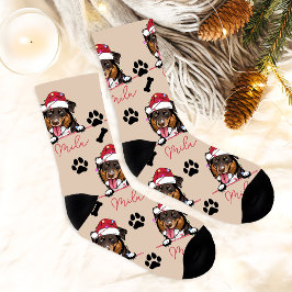 Calcetines Regalo de Navidad personalizado para perro Rough C
