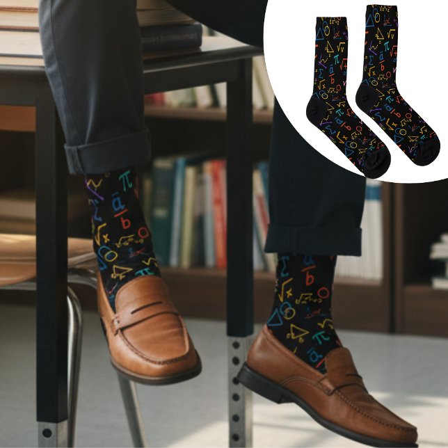 Calcetines Regalo de símbolos matemáticos de matemáticas Nerd (Subido por el creador)