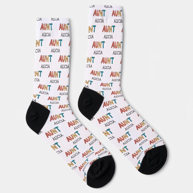 Calcetines Regalo de tía Retro personalizado a la mejor tía d (Derecha)
