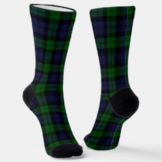 Calcetines Reloj negro Tartán Plancha zócalos de impresión