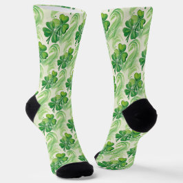 Calcetines Remolino de Trébol de Cuatro Hojas Lucky Shamrock 