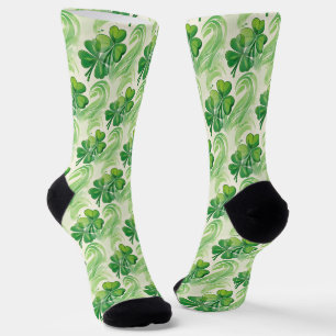Calcetines Remolino de Trébol de Cuatro Hojas Lucky Shamrock 