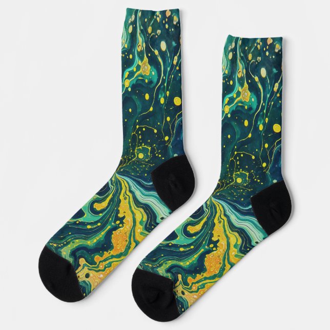Calcetines Remolinos Galácticos en Colores Vívidos 1 (Izquierda)