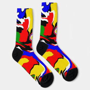 Calcetines Remolinos rojos, amarillos, negros, azules y verde