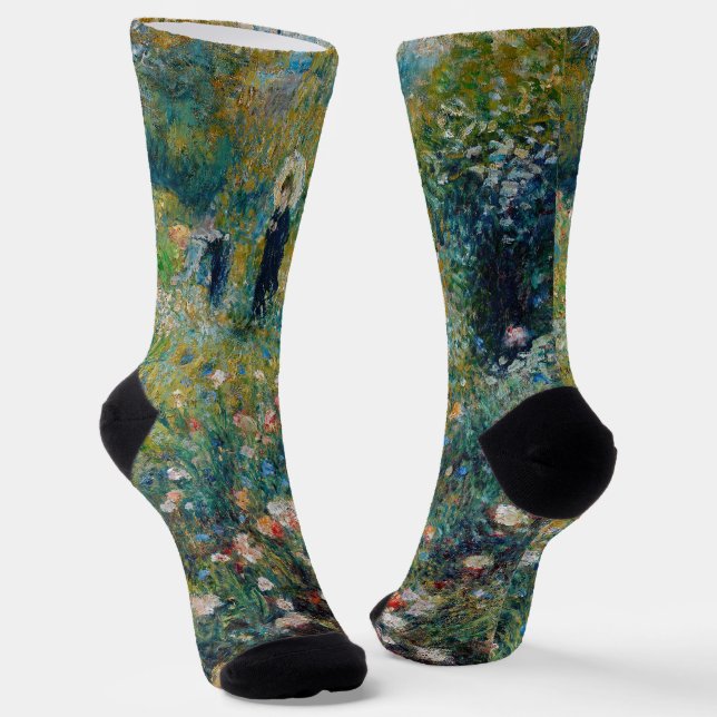 Calcetines Renoir - Mujer con sombrilla en un jardín (Angular)