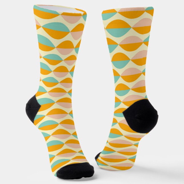 Calcetines Repeating geometric pattern in beige background (Angular)