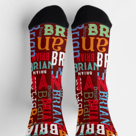 Calcetines Repetir nombre allover Red oscuro