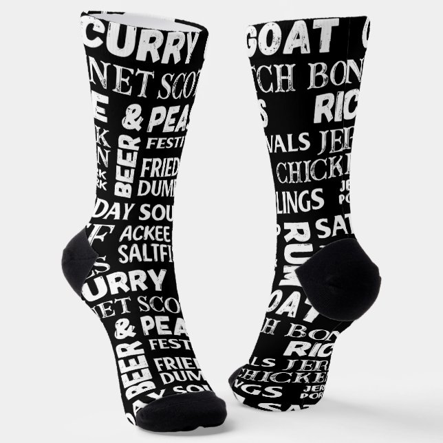 Calcetines Restaurante jamaiquino Chef Black Patterin (Angular)