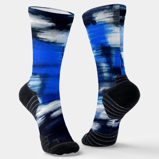 Calcetines Resumen azul y blanco (Angular)