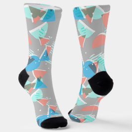 Calcetines Resumen Bauhaus Half Circles Mod Pop Art Pattern