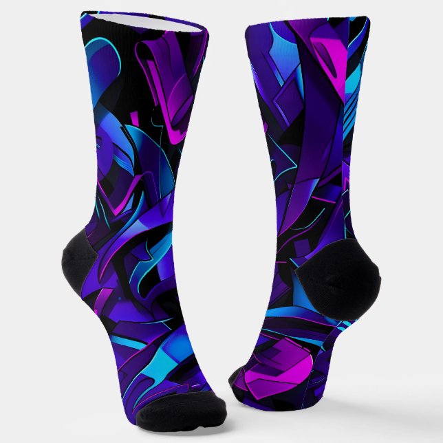 Calcetines Resumen de Graffiti Street Swirl (Angular)