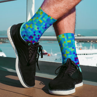 Calcetines Resumen de patrón de píxeles de 8 bits Guay Geeky 