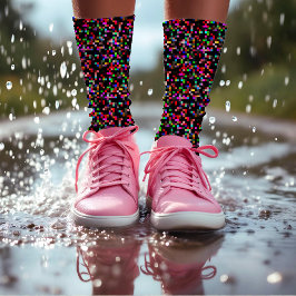 Calcetines Resumen de patrón de píxeles de color geek