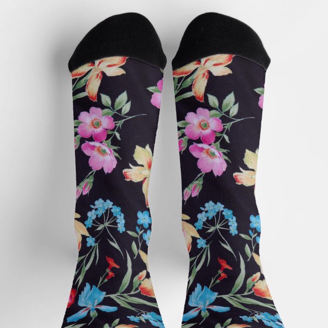 Calcetines Resumen de patrón floral (Arriba)
