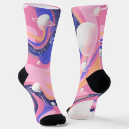 Calcetines Resumen De Swirl En El Espacio Ultraterrestre Rosa