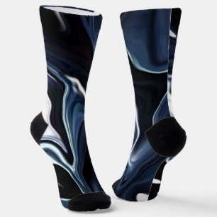 Calcetines Resumen de textura de flujo de mármol líquido eleg