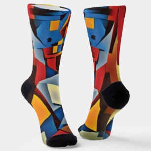 Calcetines Resumen de zenes cubistas de Zen