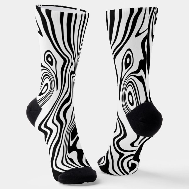 Calcetines Resumen de zócalos blancos y negros - Elegir color (Angular)