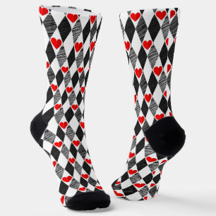 Calcetines Resumen del corazón rojo